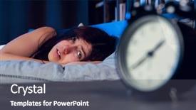 Presentation with insomnia - Cool new slide set with bed next to alarm clock backdrop and a dark gray colored foreground