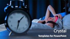  Presentation with insomnia - Colorful slide deck enhanced with bed next to alarm clock backdrop and a ocean colored foreground
