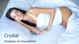  Presentation with girls night - PPT theme consisting of bed on a hot background and a sky blue colored foreground