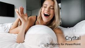  Presentation with linen - Theme having bed on white linen background and a  colored foreground