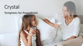  Presentation with mom daughter - Beautiful slides featuring bed positive feelings good relation backdrop and a white colored foreground