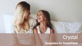  Presentation with mom and newborn - Presentation having bed positive feelings good relation background and a coral colored foreground