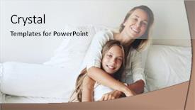  Presentation with mom and newborn - PPT theme with bed positive feelings good relation background and a white colored foreground