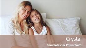  Presentation with mom daughter - Beautiful slides featuring bed positive feelings good relation backdrop and a coral colored foreground