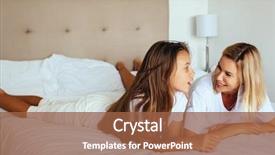  Presentation with mom daughter - Slide deck with bed positive feelings good relation background and a tawny brown colored foreground