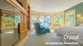  Presentation with bedroom modern - Beautiful slides featuring bed room - beautiful and modern home backdrop and a gray colored foreground