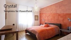  Presentation with interior - Theme featuring bed room - interior house bedroom red wall background and a soft green colored foreground