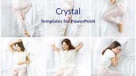  Presentation with sleeping - Cool new PPT theme with bed sheet - beautiful young girl sleeping backdrop and a sky blue colored foreground