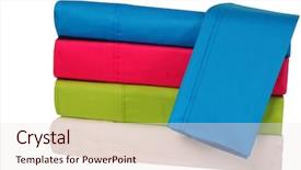  Presentation with bed - Colorful slide set enhanced with bed sheets isolated backdrop and a sky blue colored foreground