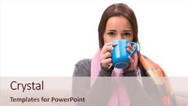  Presentation with tea patti - Colorful PPT layouts enhanced with bed sores - young woman drinking tea backdrop and a lemonade colored foreground