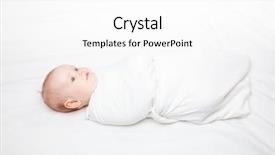  Presentation with swaddling - Beautiful presentation design featuring bed swaddling is a practice backdrop and a white colored foreground