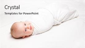  Presentation with infants - PPT layouts enhanced with bed swaddling is a practice background and a white colored foreground