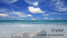  Presentation with being a single woman - Cool new presentation theme with bed tanning - naked woman sleeping backdrop and a light blue colored foreground