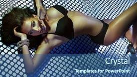  Presentation with sexy girl - PPT layouts featuring bed tanning - sexy brunette girl with perfect background and a  colored foreground