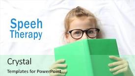  Presentation with play therapy - Slides enhanced with bed text speech therapy background and a seafoam green colored foreground