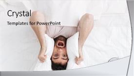  Presentation with insomnia - Audience pleasing slide set consisting of bed with alarm clock backdrop and a light gray colored foreground