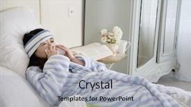  Presentation with common cold - PPT theme featuring bed with common cold background and a light gray colored foreground