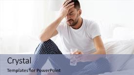  Presentation with water glass - Cool new slide deck with bed with glass of water backdrop and a seafoam green colored foreground