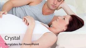  Presentation with pregnant woman - Presentation theme having worried pregnant woman lying background and a lemonade colored foreground