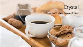  Presentation with tea coffee - Audience pleasing presentation theme consisting of bed with hot coffee backdrop and a lemonade colored foreground