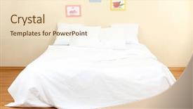  Presentation with bed - Slide deck with bed with pillows and sheet background and a cream colored foreground
