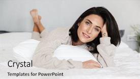  Presentation with linen - PPT theme consisting of bed with white linen background and a light gray colored foreground