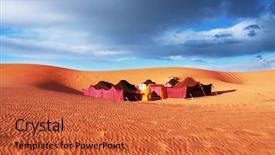  Presentation with camp - Beautiful theme featuring bedouins camp in sahara morocco backdrop and a red colored foreground