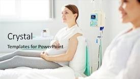  Presentation with pregnant woman - Colorful presentation design enhanced with pregnant woman resting in hospital backdrop and a light gray colored foreground