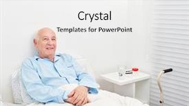  Presentation with bedridden patient - Colorful presentation design enhanced with bedridden in bed in hospital backdrop and a white colored foreground