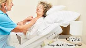  Presentation with old - Amazing PPT layouts having bedridden-old-woman-is-being backdrop and a lemonade colored foreground