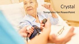  Presentation with blood pressure - Colorful theme enhanced with bedridden patient - control of blood pressure backdrop and a lemonade colored foreground