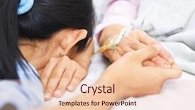  Presentation with bedridden patient - PPT layouts enhanced with bedridden patient - daughter fall asleep waiting her background and a lemonade colored foreground