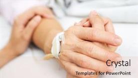  Presentation with daughter mother - Slide deck featuring bedridden patient - daughter holding her mother hand background and a coral colored foreground