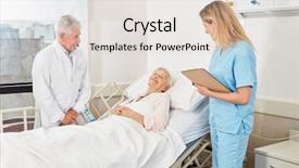  Presentation with senior citizen - PPT theme consisting of bedridden patient - doctor and nurse background and a lemonade colored foreground