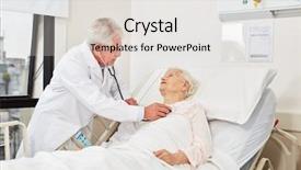  Presentation with hospital bed - Colorful PPT theme enhanced with bedridden patient - doctor inspects breathing backdrop and a lemonade colored foreground