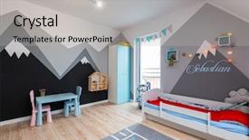  Presentation with bedroom modern - Slides with bedroom for boy and girl background and a light gray colored foreground