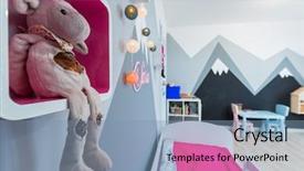  Presentation with bedroom modern - Beautiful PPT theme featuring bedroom for boy and girl backdrop and a seafoam green colored foreground