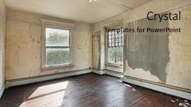  Presentation with abandoned - Cool new slide deck with bedroom in an old backdrop and a coral colored foreground