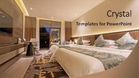  Presentation with bedroom modern - Presentation design with bedroom in modern hotel background and a coral colored foreground