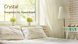  Presentation with soft colors - Beautiful presentation featuring bedroom in soft light colors backdrop and a cream colored foreground