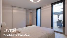  Presentation with nobody - Slides with bedroom-with-double-bed background and a gray colored foreground