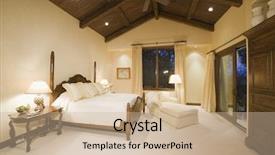  Presentation with wooden - Colorful PPT theme enhanced with bedroom with high wooden ceiling backdrop and a soft green colored foreground