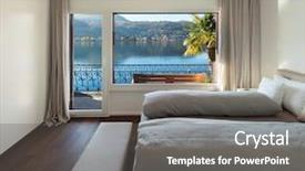  Presentation with lake - Theme featuring bedroom with large window view background and a gray colored foreground