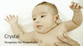  Presentation with mother baby and nurse - PPT theme featuring bedroom with mother having excercise background and a lemonade colored foreground