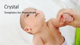  Presentation with mother baby - PPT theme enhanced with bedroom with mother having excercise background and a white colored foreground