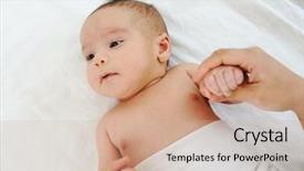  Presentation with mother baby - Beautiful slide deck featuring bedroom with mother having excercise backdrop and a soft green colored foreground