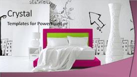  Presentation with interior design - Presentation having interior design bedrrom - teenager's bedroom background and a light gray colored foreground