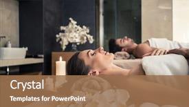  Presentation with beds - PPT layouts having beds at asian luxury spa background and a coral colored foreground