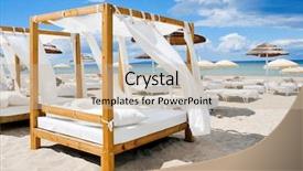  Presentation with white sand - Cool new presentation design with beds in a beach club backdrop and a soft green colored foreground