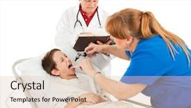  Presentation with hospital - Audience pleasing PPT theme consisting of medical bedside - little boy doesn't like having backdrop and a lemonade colored foreground